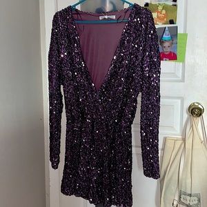 Endless rose purple sequins romper